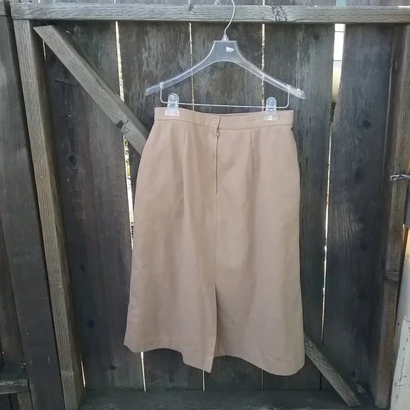 Vintage Wool Blend Tan/Camel Skirt Suit Light Academia Office
